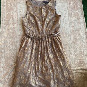 Gold Detailed Midi Dress